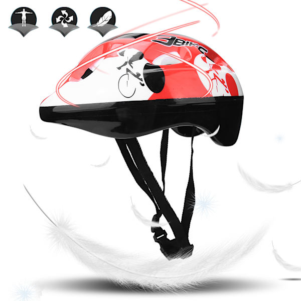 Rød skumbørnscykelcykelskøjteløbehjul Baby Sports Safety Head Protective Helmet