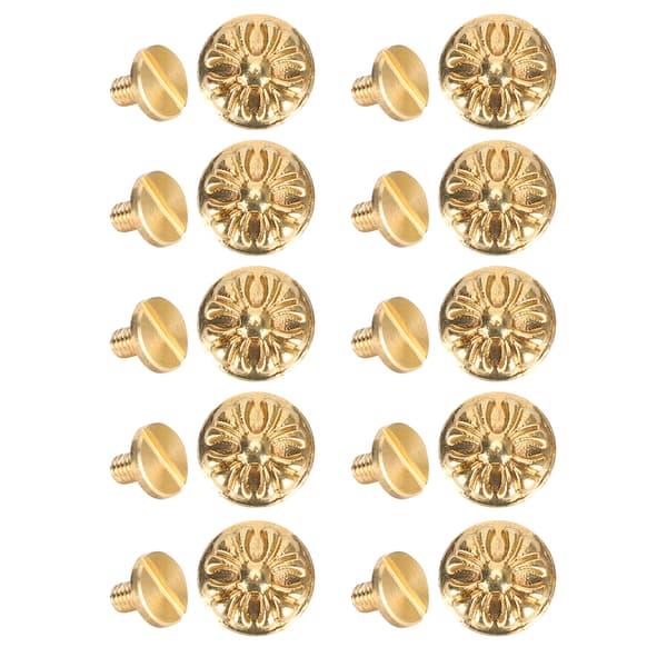10 sett krysantemumnagler, lærstuds 10 mm dekorasjonsknapp DIY-tilbehør