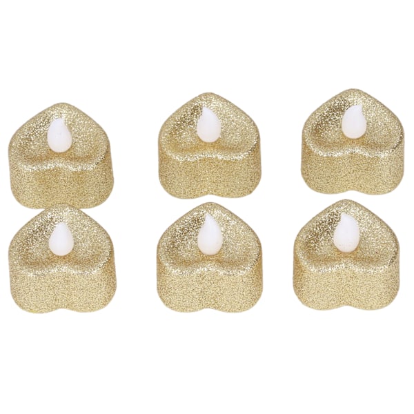 6 st hjärtformade LED-ljus med fint utförande
