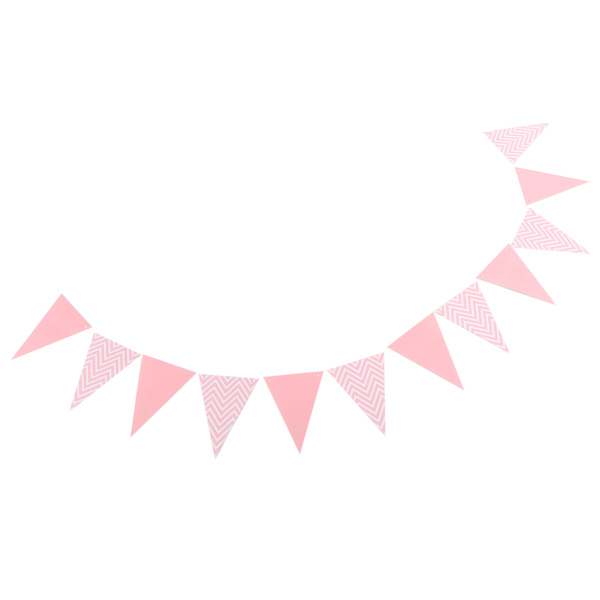 Vimpel Bröllopsrum Barnrum Födelsedagsfest Klä Upp Tillbehör Vinkad Dra Flagga Vimpel Vimpel Rosa