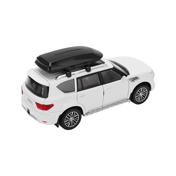1/32 SUV-bilmodell i legering, støpt under trykk, trekk tilbake kjøretøy leker med lyd og lys for gutter og jenter, hvit