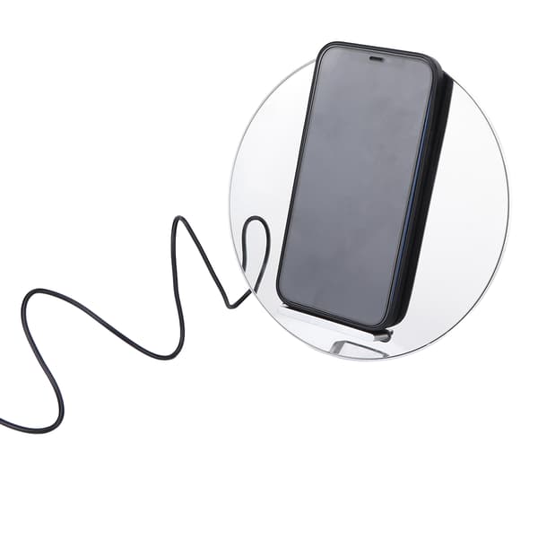 Trådløs lader Qi-sertifisert hurtigladestasjon speiloverflate telefonladeplate for iPhone