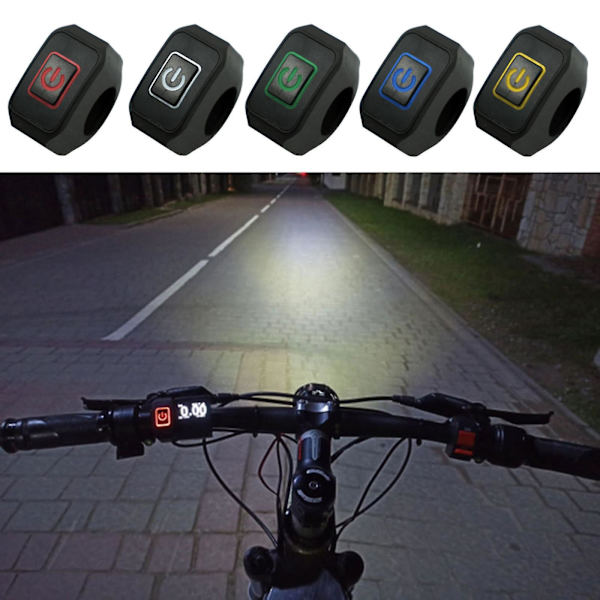 Blå 22mm Motorcykel Styrspak Brytare med LED Momentan Knapp för Elbil