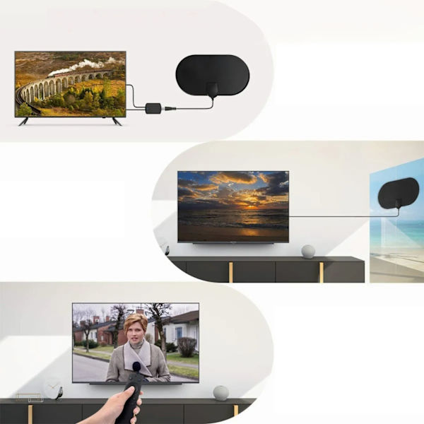 Digital TV-antenne Bærbar lett miniforsterket HD Digital TV-antenne