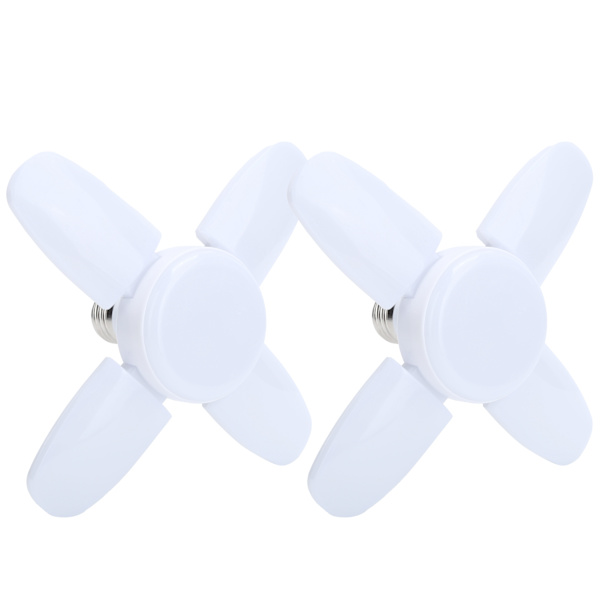2 stk 28W 2800LM LED Deformerbar Garasje Vifteformet Lyspære Lagerhall Taklampe