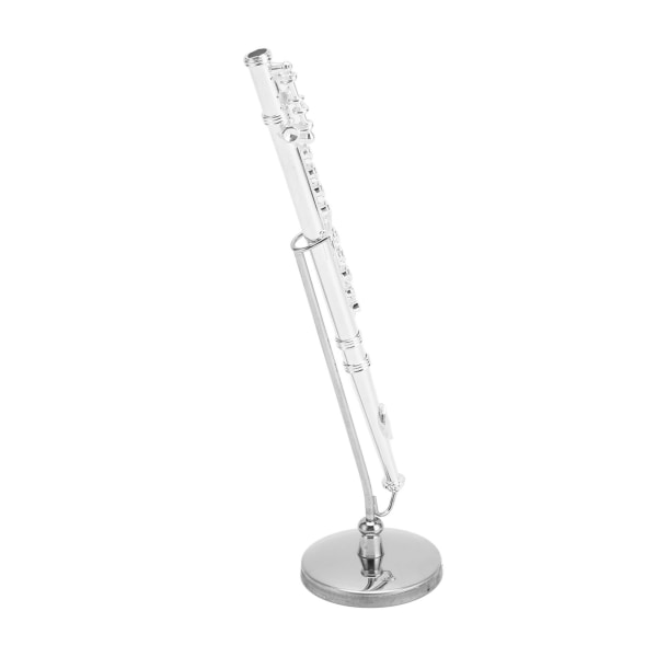 Koppar miniatyr flöjt modell med stativ och case Mini musikinstrument Replika dockhus modell 4,3 tum
