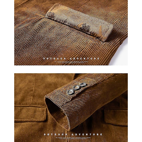Vintage Miesten Korduroa Blazer Takki - Khaki S