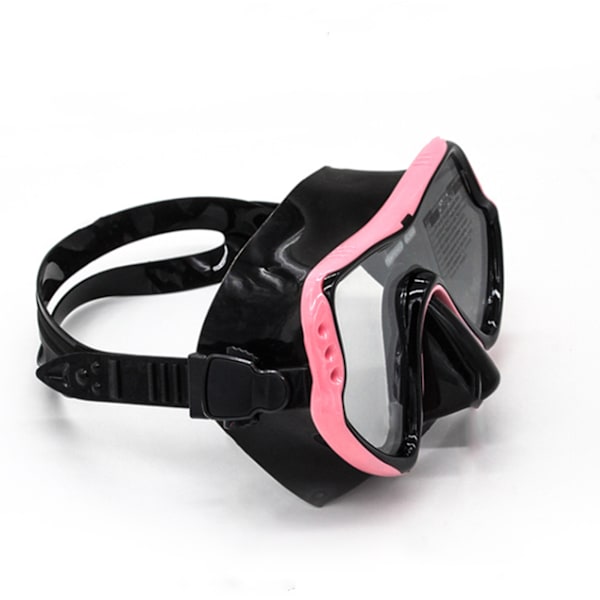 Dyksnorkelset Säker Justerbar Elastisk Förhindra Glidande Snorkel Mask Set för Män och Kvinnor Rosa Ram Svart