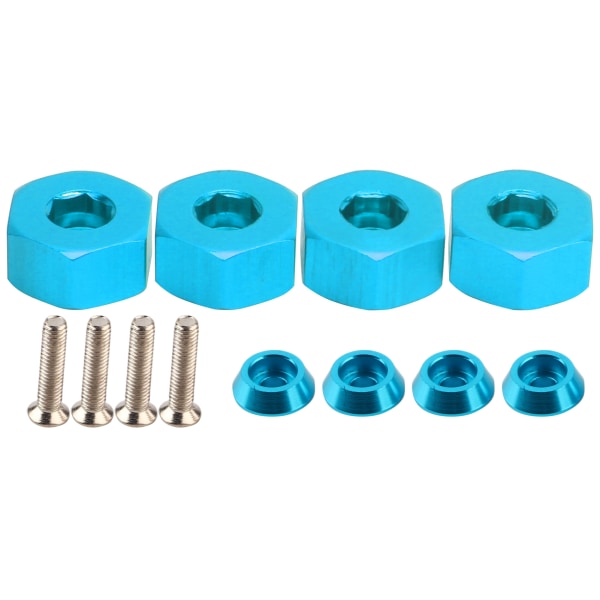 4 stk 5 mm til 12 mm kombinerhjulnav sekskantadapter tilbehør for WPL D12 1/10 RC TrucksBlue