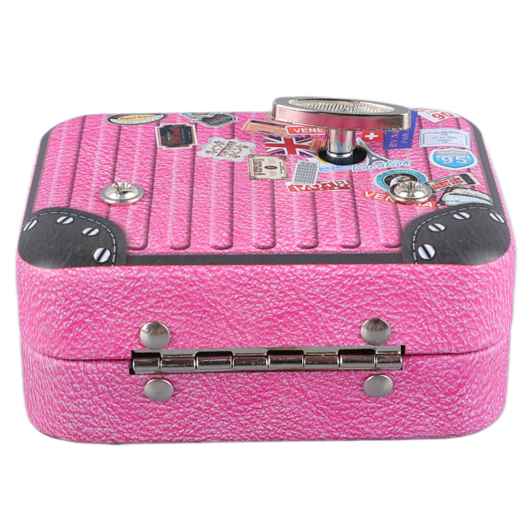 Kuffert spilledåse Dejlig bagage spilledåse Metal spilledåse til fødselsdag Valentinsdag Jul Pink Bagage Type 3