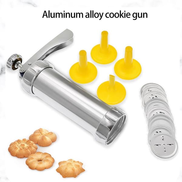 Kakeform i rustfritt stål, sett med 20 skiver og 4 glasurtupper for DIY-kakebaking og dekorasjon