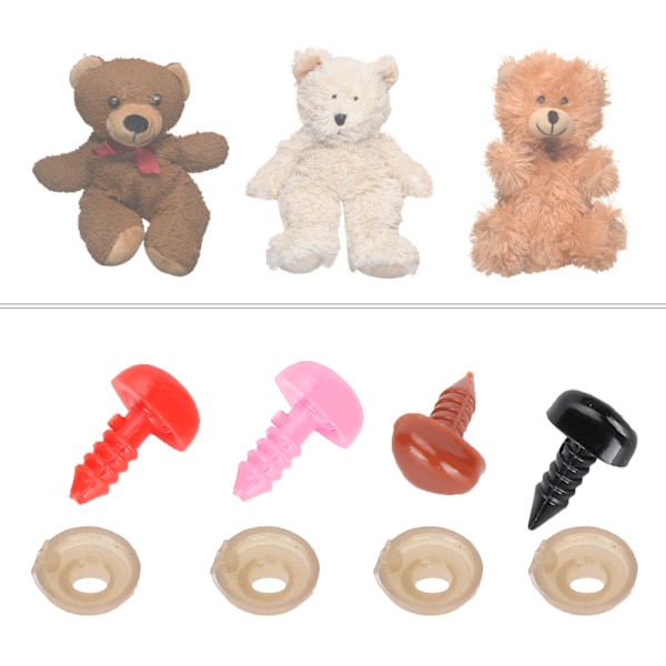Sikkerhedsplastøjne Næser Kit Håndværk Knapper Tilbehør til Dukke Udstoppede Dyr Legetøj Teddy Puppet