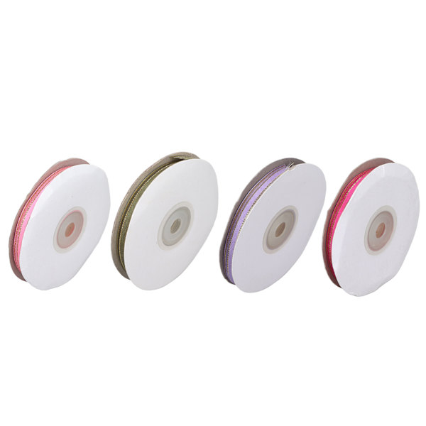 4 st transparenta chiffongband i polyester som inte bleknar, satinband för presentaskar, 9 mm