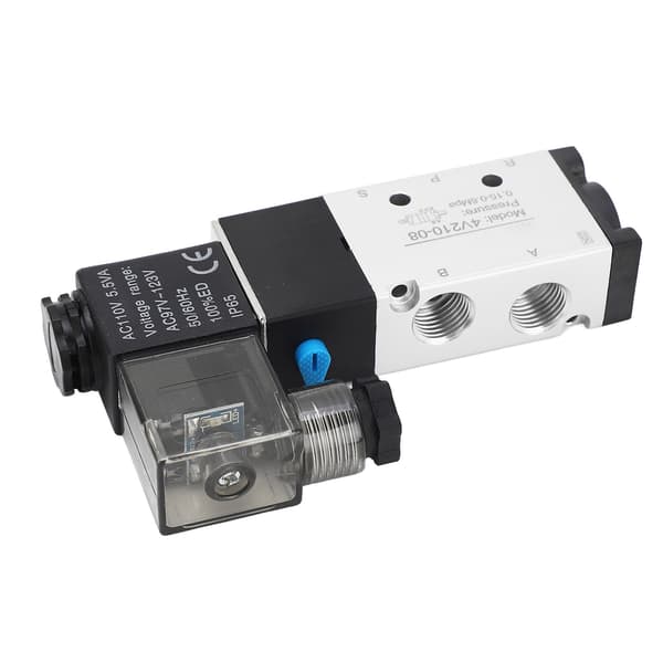4V210-08 Elektrisk magnetventil 2 position 5-vägs cylinderkontroll backventil Pneumatisk luftventil AC110V