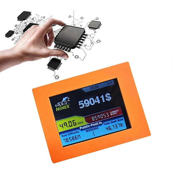 Nerdminer V2 Miner 2.8 Tommers LCD-skjerm 56KH/S Bitcoin Solo Miner