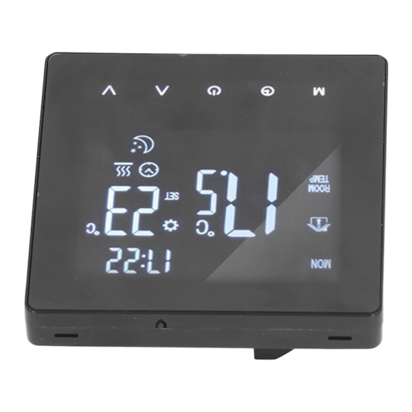 Digital Termostat LCD-skærm Programmerbar Smart Touch Screen Gulv Vandvarme Kedel Controller Sort AC90‑240V K2MRH3A