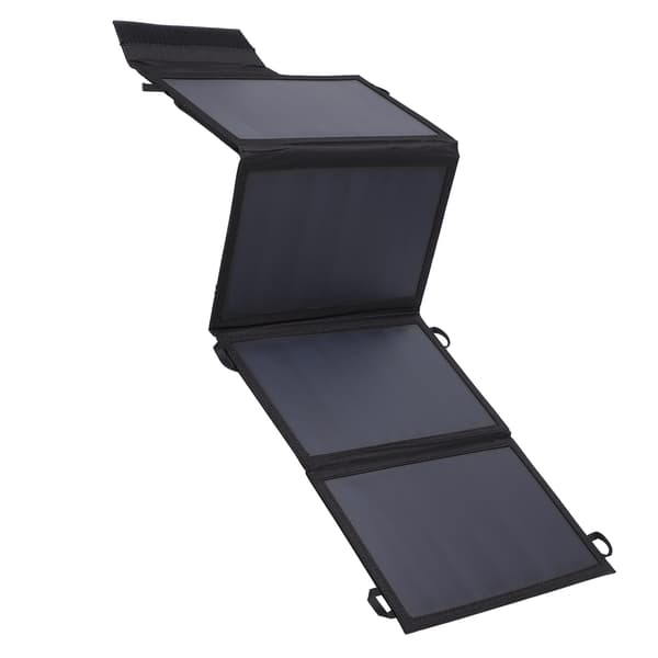 22W Solcellsladdare Bärbar och Vikbar Solcellsdriven Powerbank med Dubbla USB-portar för Camping Vandring Resor