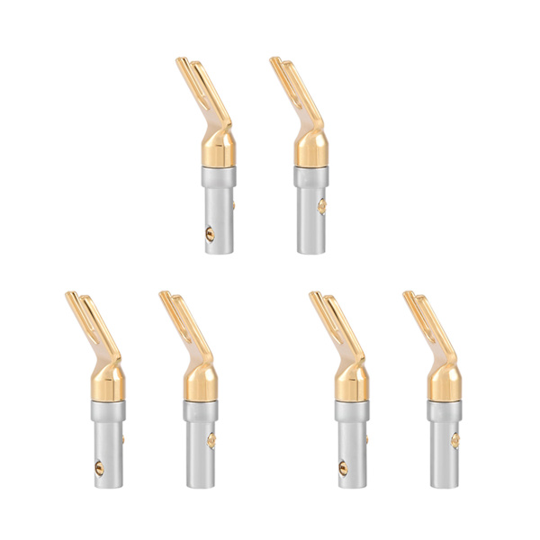 6 kpl kullattu 4 mm banaani U Fork Y Spade Plug Kaiutin johdinliitin ruuvityyppinen juotevapaa