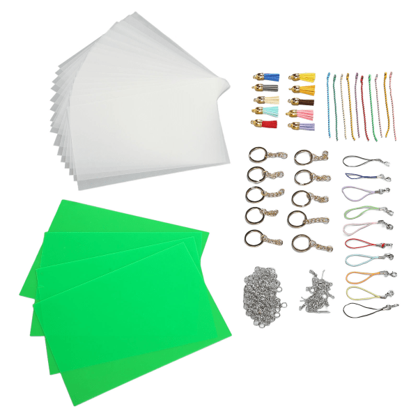 Heat Shrink Film Sheets Kit DIY Håndlavede Shrink Dink Plast Sheets Nøgleringe Øreringe tilbehør til håndværk