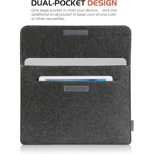 13,5\" Läppärilaukku Surface Laptop 3 13,5\" / 2/1 / Surface Book 3 13,5\" / Surface Book 2 13,5\" Ultrabookille, jossa pieni huopatasku ja