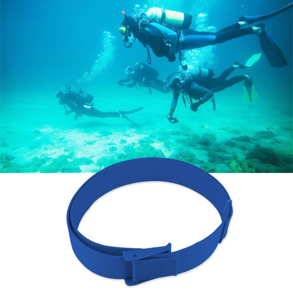 Universal Scuba Diving midjebälte med snabblåsande plastspänne (blått)