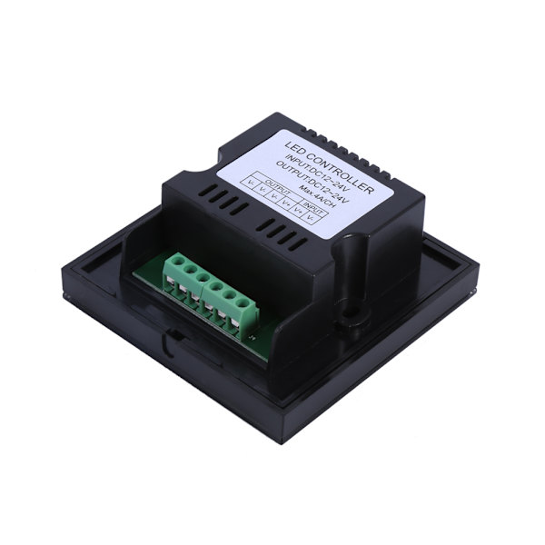 Enkelt farve Touch Panel Lysdæmper Vægkontakt Controller LED Lys Strip DC 12V-24V Sort