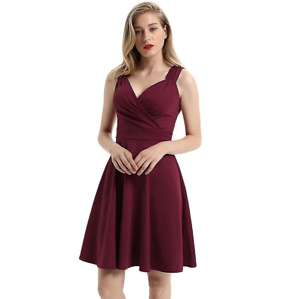 Retro Rockabilly -mekko naisille 2XL rose