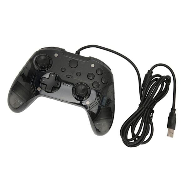 Trådbunden spelkontroll Dubbel vibration RGB Transparent skal Gamepad Joystick för Xbox PC Svart