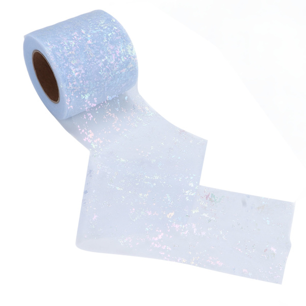 Tulletyg DIY-hantverk Slitstyrka Symfoni Polyester Lätt Bärbar Tulle Rullar 6cm Ljusblå