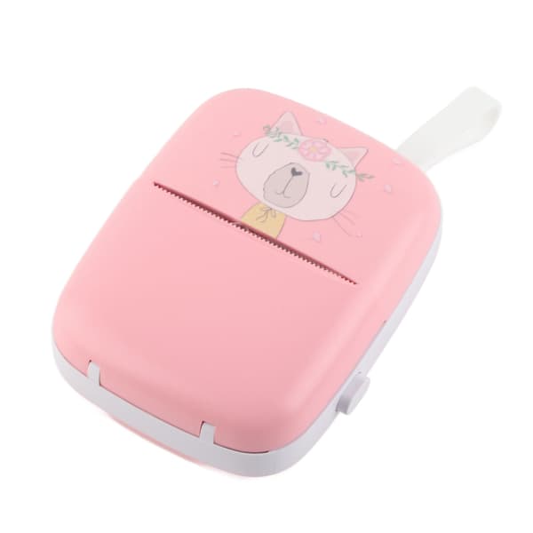 Lomme termoprinter HD Mini Multifunktionel Bluetooth Telefonprinter til Studerende Pink