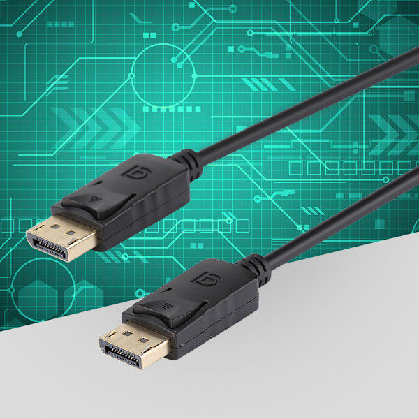 1,8M DisplayPort-kabel DP til DP-grænsefladeadapterkabel Sort Tilbehør til mobiltelefoner