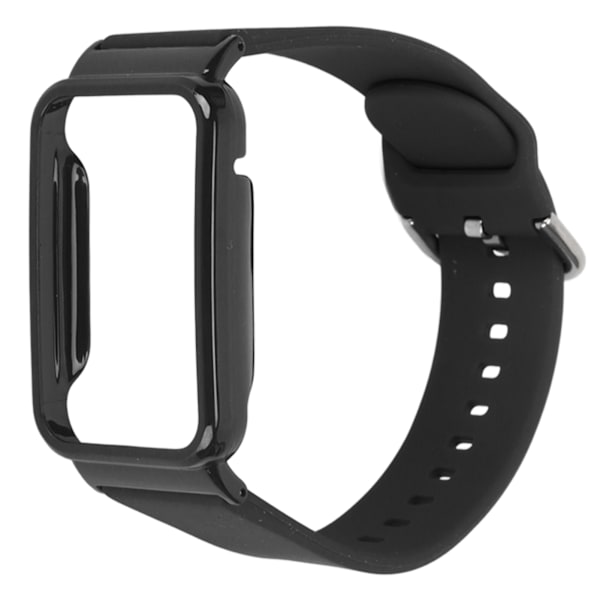 Silikonarmband för watch med skyddande case som ersätter tillbehör Passar för Mi Band 7 Pro svart och svart case