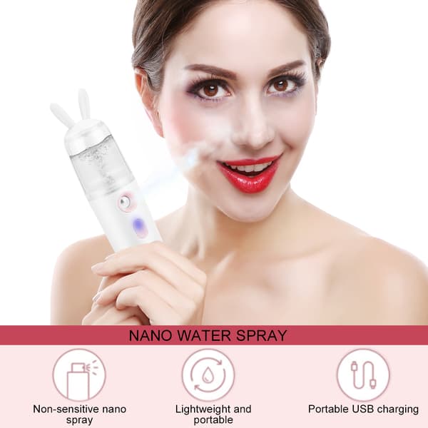 30 ml Mini Bærbar Nano Spray Ansigtsfugtighedsgivende Hydrerende Damper Ansigtsluftfugter Hvid