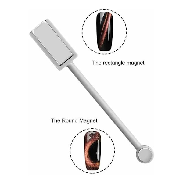 Grå Manikyr Dubbelsidig Magnet Bärbar Kraftfull Nagelkonst Nagelvård Magnet för Salong Hem