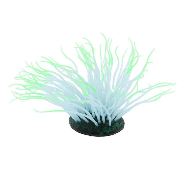 1 stk. Fluorescerende Kunstig Søanemone Koral Akvarium Landskab Grøn