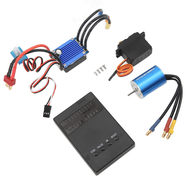 RC-harjaton yhdistelmäsarja 3300KV moottori 25A ESC 2.2KG servo ja ohjelmointikorttisarja Wltoys 1/16 1/18 autoille