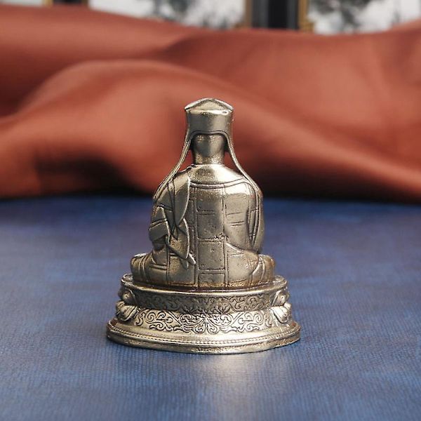 Tibetanska mässingsbuddhastatyer av Sakya Buddhas fem förfäder - ornament, Basi Barozhe Gyaltsen, tillbedjanstatyer, gammal brons från Wenwan