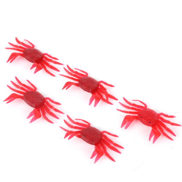 5 st artificiell simulering tredimensionell krabba form mjukt bete fiskeutrustning