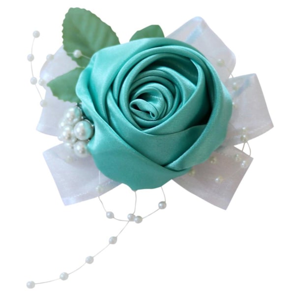 Blå Bröllops Corsage - Elegant Handblomster för Brudens Ära