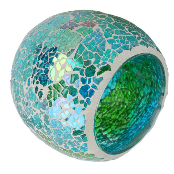 Mosaik Tealight-hållare Europeisk mosaikdesign Hållbart glas Utsökt lyster Glasljusstake för bar Hemmakontor