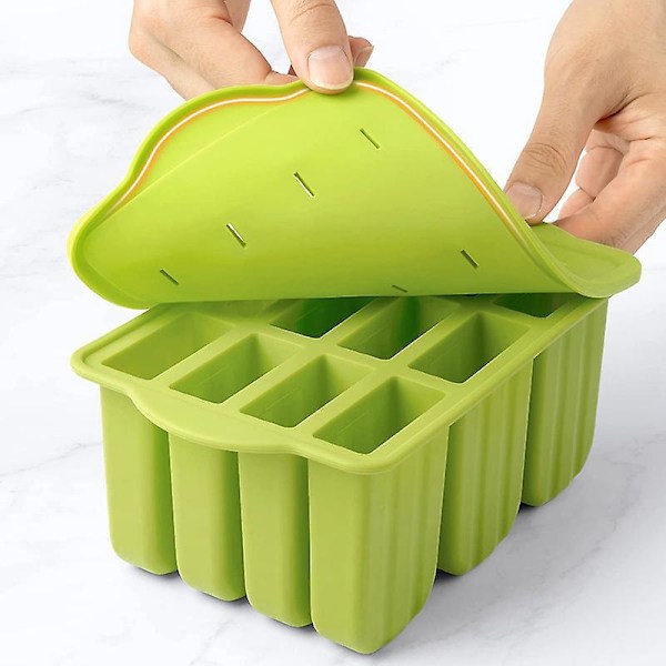 Silikon Popsicleformar Set med 12, Lätt att Lösgöra Isglassformar för Hemgjorda Godis