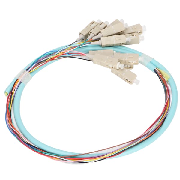 Fiberoptisk kabel 12 tråder Keramisk hylse Lavt innsettingstap Multimode optisk fiber patchkabel for instrumentering
