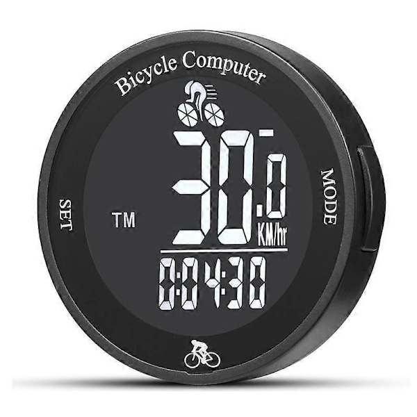 Vattentät Trådlös Cykeldator Hastighetsmätare med LCD-Bakgrundsbelysning, Multifunktionell Cykeldator
