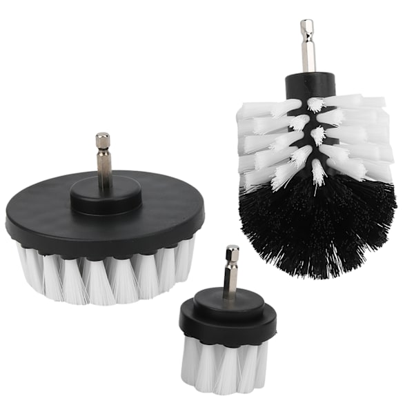 3 Stk Borebørstesæt Power Scrubber Rengøringstilbehør Nylon til Badekar Flise Toilet