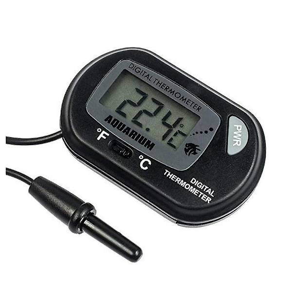 Digital LCD-termometer for akvarium, fiskebeholder og terrarium temperaturkontroll - Inkluderer sugekopp for skilpaddebeholder