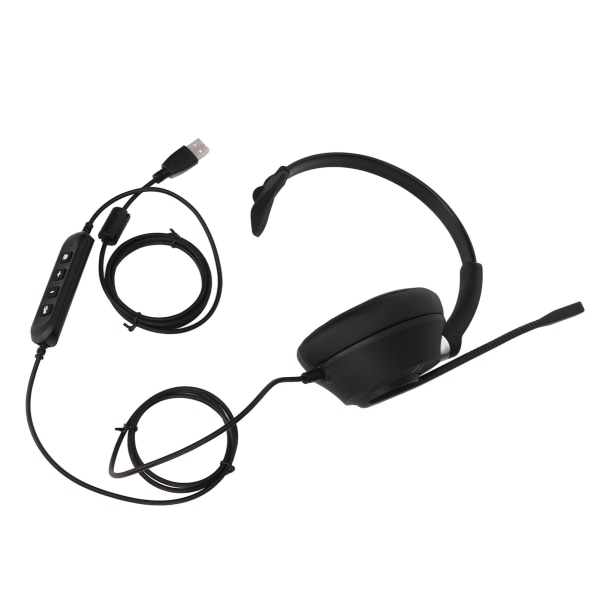 Telefon Headset Professionelt HD-støjreduktion USB-stik Lydstyrkejustering Mono Kundeservice Headset