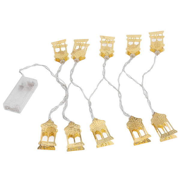 Castle LED-lyssnorer Islam Eid Ramadan Mubarak-dekorasjoner Estetisk romdekor for utendørstelt RV rent hvitt lys