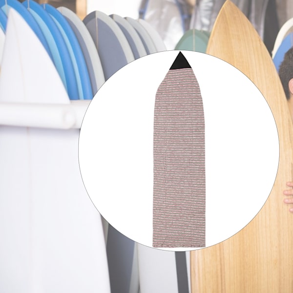 Stretchig surfbräda cover Surfbräda skyddsväska case (gröna röda ränder 6 tum)