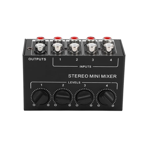 Stereo Mixer Passiv 4 Kanal Audio Line Mini RCA Bærbar til Computer Telefon Tablet