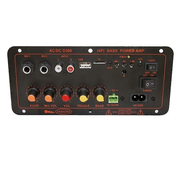 Audio 300W Förstärkarbräda D300 Subwoofer Dubbel Mikrofon EU-kontakt